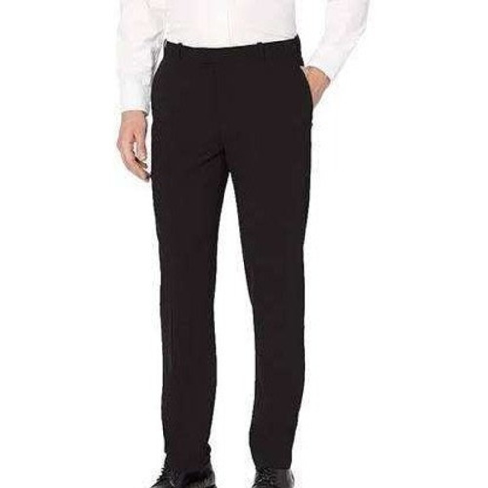 NWOT Van Heusen Men's 44x32 Black Talon Dress Pants Polyester Rayon Spandex